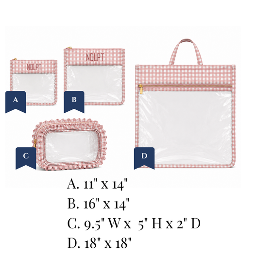 Nylon & PVC Bags - Dusty Rose Gingham - Pre-Order ETA September
