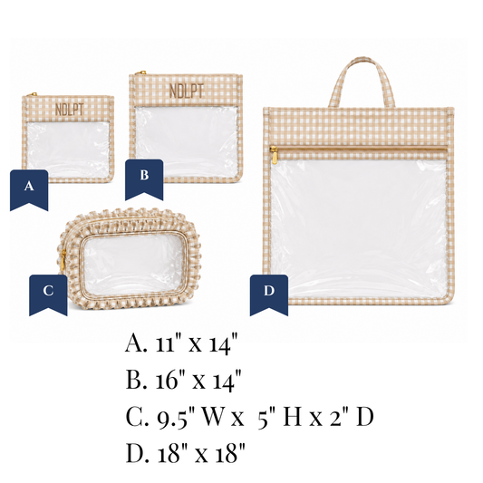 Nylon & PVC Bags - Tan Gingham - Pre-Order ETA September