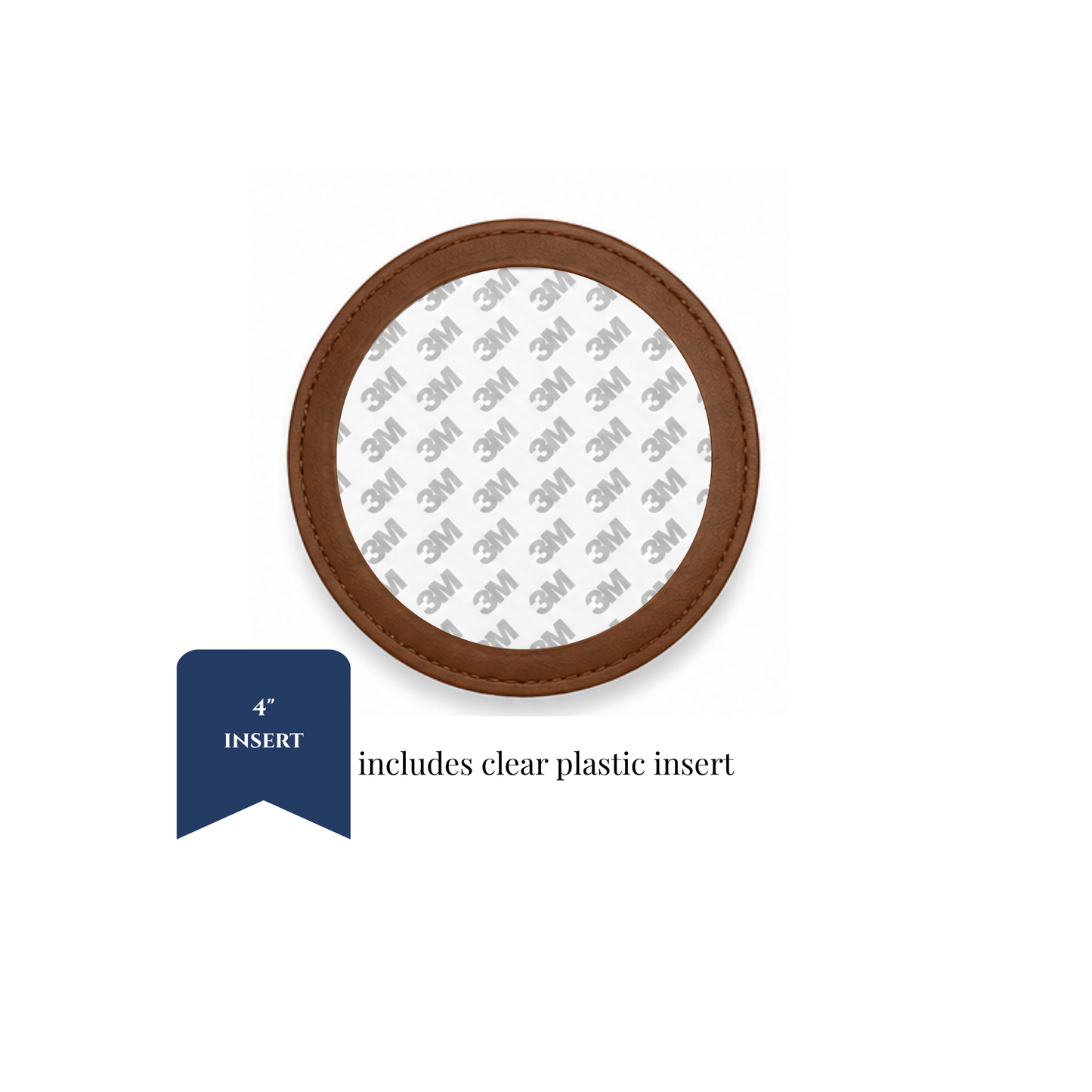 Coasters - PU Leather - 4" Insert - ETA September